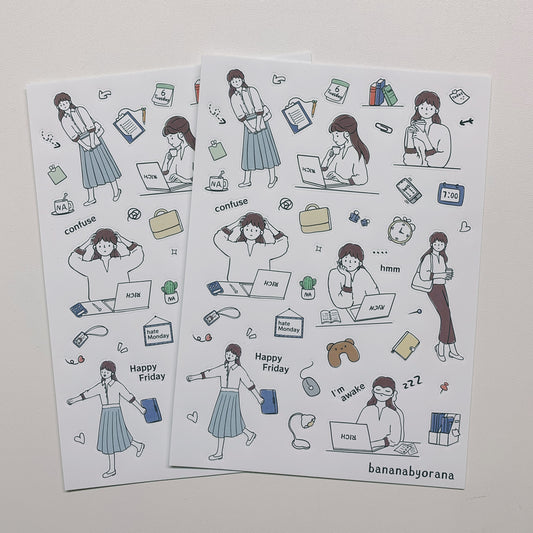 Na's Diary - Work｜工作篇 sticker sheet